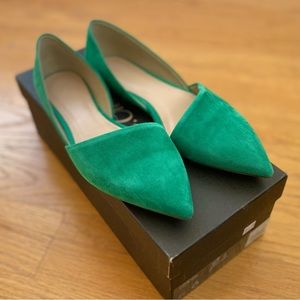 J. Crew Sloan Suede D’orsay Flats - Green